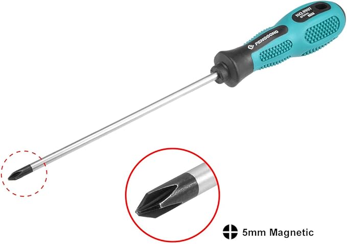 uxcell #1 Phillips Screwdriver 6 Inch Round Shaft Non Slip Comfortable Handle