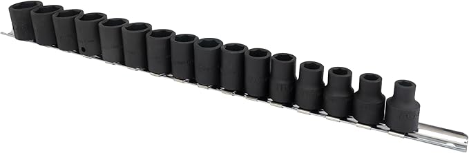 Genius Tools 16 Piece 3/8" Dr. Metric Impact Socket Set TF-316M