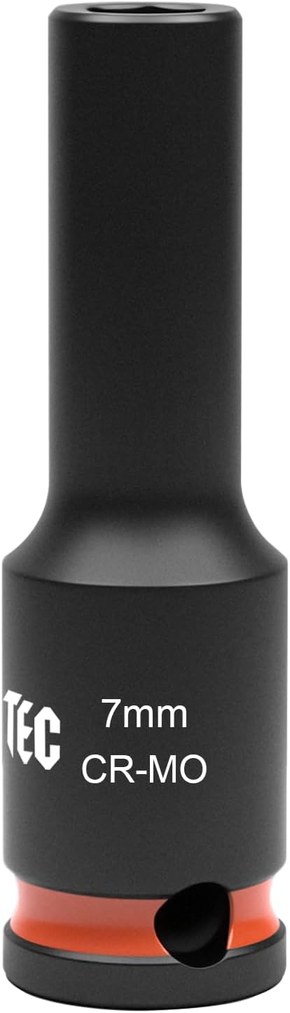 6-Point Deep Impact Socket, 3/8-Inch Drive 7mm Socket, Cr-Mo,Automotive, Truck Maintenance, Heavy Equipment Repair