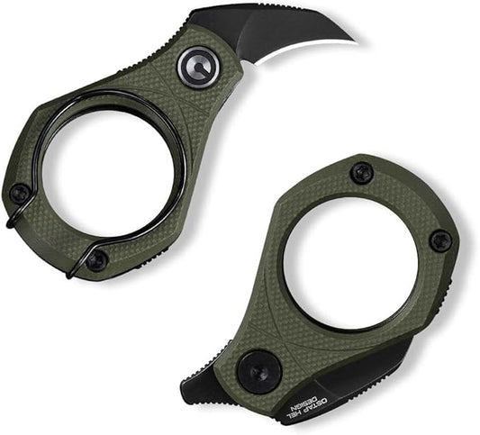 CIVIVI Pyrus Mini Keychain Knife (1 Piece), Small EDC Pocket Folding Box Cutter with 14C28N Blade & Ringed G10 Handle, Christmas Stocking Stuffers Gift for Men Women C23038-4, OD Green