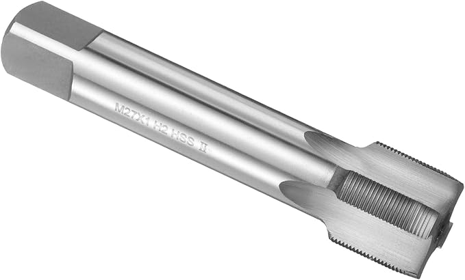 uxcell Hand Plug Tap M27 x 1 H2 Metric Thread Plug Style Taps Straight Flute Screw Tapping Threading Tool High Speed Steel HSS6542