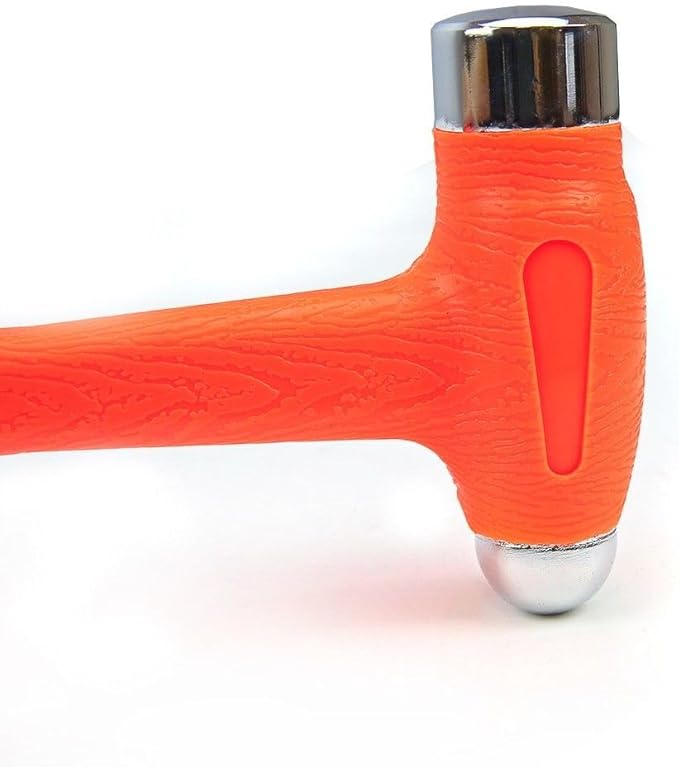 XtremepowerUS 4-Piece Dual Head Dead Blow Hammer 1-Pound Head Ball Peen Blow 16oz Non-Slip Handle, Orange
