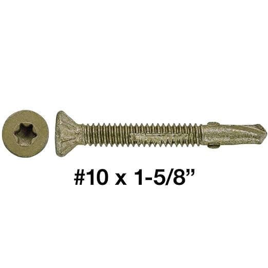 Jake Sales #10x1-5/8 Reamer Tek Torx/Star Head Self-Drilling Wood to Metal Screws - for Flatbeds, Trailers or Fastening Wood to Steel -T-25 Torx Screw Head (Full Box 4000 Screw Count)