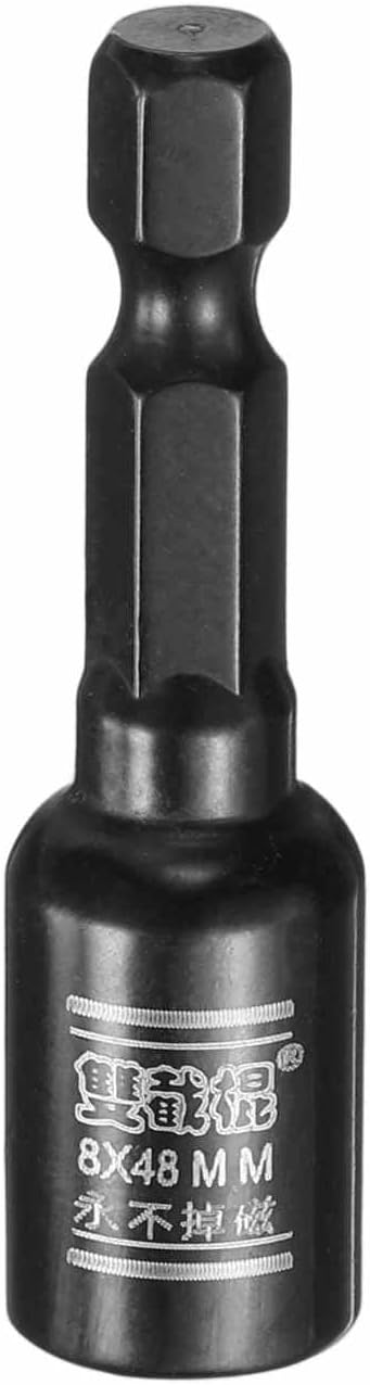 HARFINGTON Nut Driver Drill Bit 8mm Metric Socket 1/4" Hex Shank 2" (50mm) Long Magnetic 6-Point Sockets Quick Change CR-V Steel Bolt Setters for Power Drill Drivers
