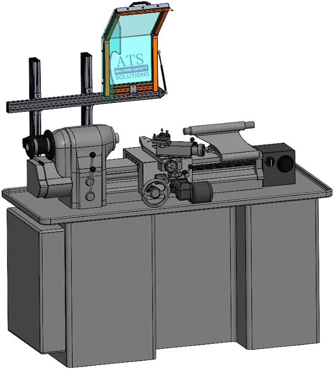 Hinged Lathe Guard for Hardinge HLV/Toolroom Lathes, 12??Wide, Interlocked Model. Part # LG-TR2-SK1 by ATS MACHINE SAFETY SOLUTIONS