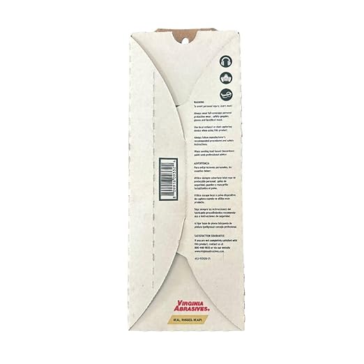Virginia Abrasives Fine 120-Grit Drywall & Plaster Sheet Sandpaper, 4.18 x 11.25 Inch, 25 Sheets