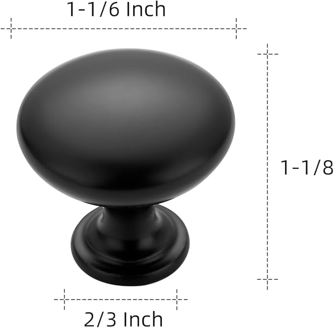 Ravinte 50 Pack Kitchen Cabinet Knobs Dresser Knobs Drawer Matte Black Zinc Drawer Pulls Door Dresser Handles for Dresser and Cupboard