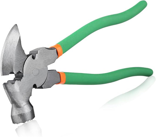 SPEEDWOX 10 Inch Fencing Pliers with Hammerhead Staple Puller - Multi Purpose Fence Tool