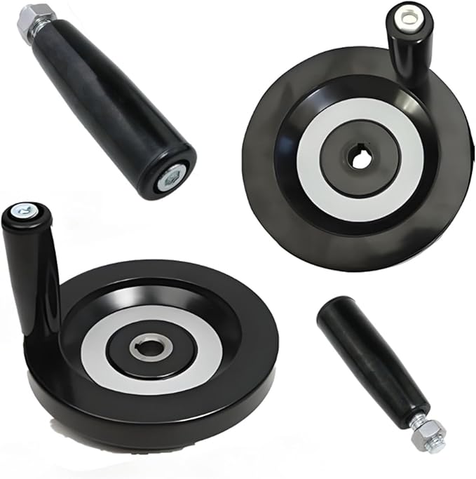 yukata Revolving Handle Lathe Handle Marine Winch Handle Trailer Jack Handle Crank Handwheel M10 Threaded Handle with nut 2pcs