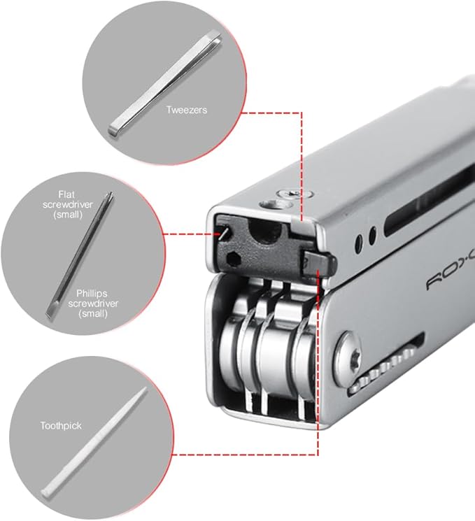 ROXON M3 13 in 1 Multi Tool EDC Knife And Scissors with Toothpick & Tweezers Practical Small and Exquisite Multitool