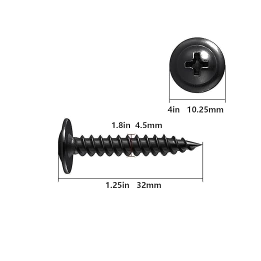 (200 pcs) Wensilon #10횞1-1/4" Black Phillips Truss Head Wood Screws Quick Metal Self Tapping