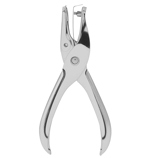 1/8 Inch Small Hole Punch, Metal Handheld Mini Single Hole Punch - Circle Shape, 8 Sheet Capacity for Tags, Clothing, Tickets, Cards & Crafts, Silver