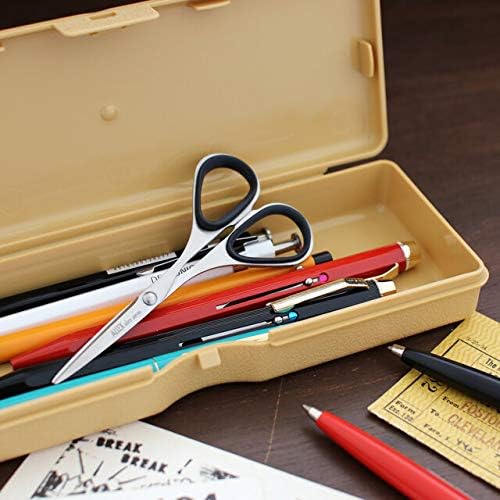ALLEX Small Skinny Scissors for Office 5.5", All Purpose Slim & Thin Low Profile Scissors, Made in JAPAN, All Metal Sharp Japanese Stainless Steel Blade with Non-Slip Soft Ring, Blue