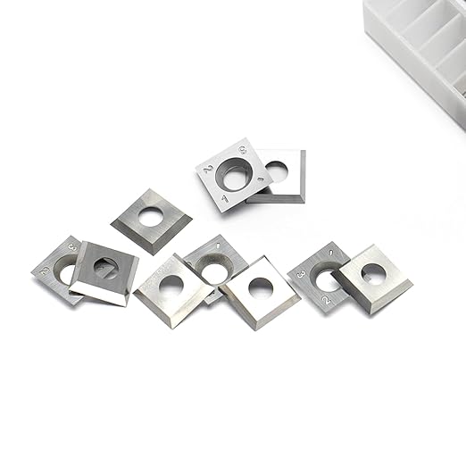 15mm Square Carbide Inserts Cutters Knives Blades 15횞15횞2.5mm-30째for Woodworking Spiral/Helical Planer Cutter Head or Lathe Turning 10pcs
