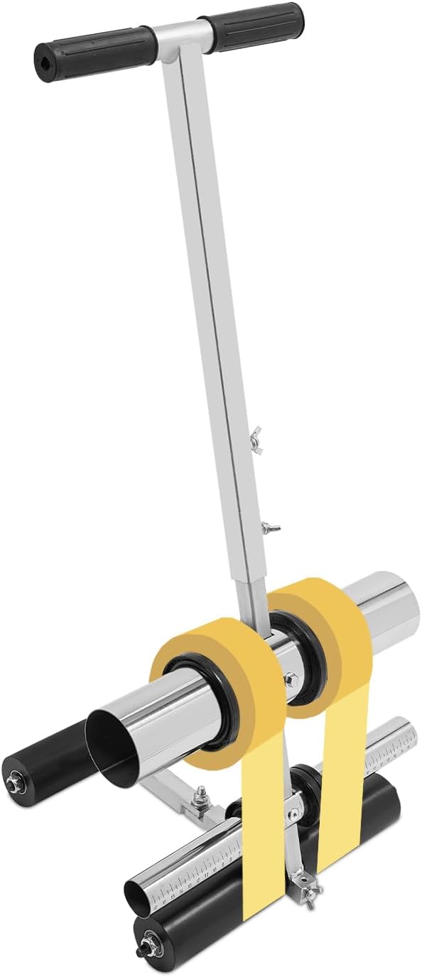 JIBIENI Court Line Tape Machine Parking Lot Striping Machine Hand-Pushed Floor Paint Tape Applicator Marking Machine for Asphalt Concrete Driveway Road Warning Parking Lot
