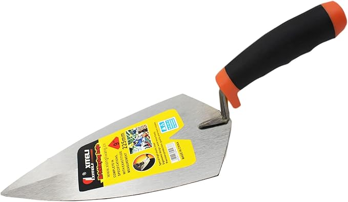 2 Pcs Pointing Trowel and Gauging Trowel Set,9" Masonry Hand Tool Set with Soft Grip Handle,Margin Trowels Bricklaying Trowels Building Products (9 Inch)