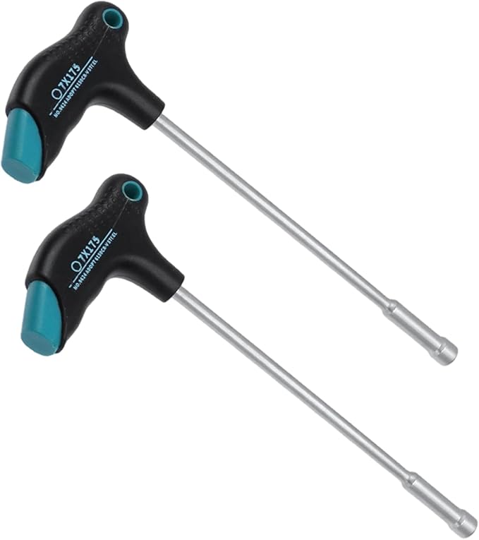 Antrader 7mm T-Handle Hex Nut Driver, Chrome Vanadium Steel Socket Wrench Screwdriver, Magnetic Tip Tightening and Loosening Tool with 6.9-Inch Shaft