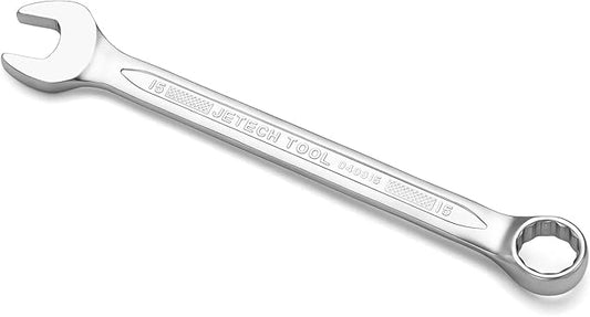 Jetech 15mm Combination Wrench - Industrial Grade Spanners with 12-Point Design, 15-Degree Offset, Made with Durable Chrome Vanadium