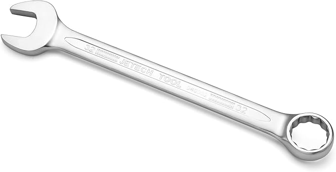 Jetech 32mm Combination Wrench - Industrial Grade, Chrome Vanadium Steel, Sand Blasted Finish, Precision-Machined 12-Point Opening, Off-Corners Design, 15-Degree Offset