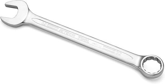 Jetech 32mm Combination Wrench - Industrial Grade, Chrome Vanadium Steel, Sand Blasted Finish, Precision-Machined 12-Point Opening, Off-Corners Design, 15-Degree Offset