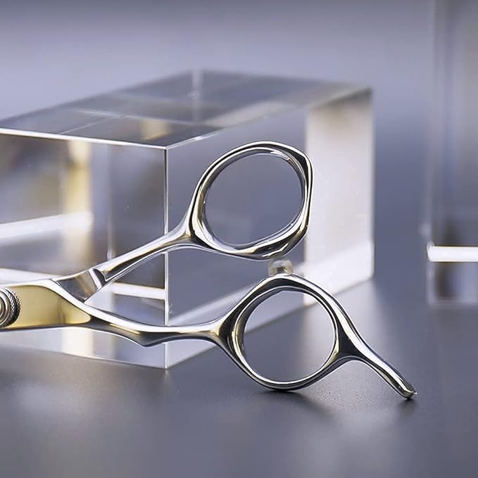 AOLANDUO Left-Handed 5.5-Inch Precision Hair Shears for Barbers & Stylists ??VG10 Steel, CNC Pivot, Ergonomic Offset Handle ??Designed Exclusively for Lefties