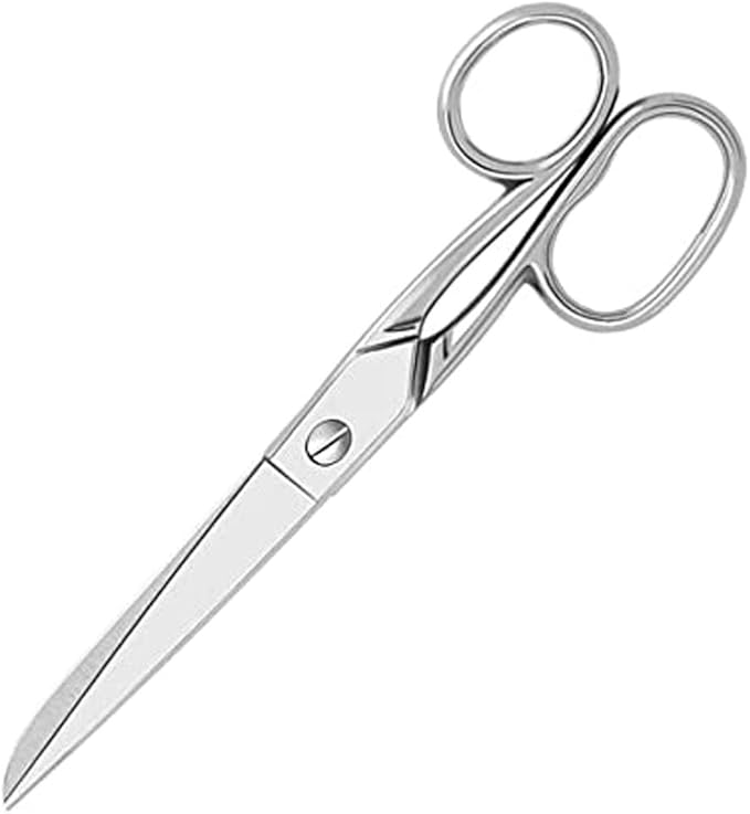 Craft Scissors - Sharp Blades, Soft Grip Handle, Multipurpose - Suitable for Sewing, Arts, Crafts, Office, School and Home (Silver, 7 inch)