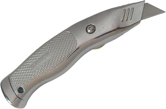 19-524 Fixed Blade Utility Knife with Die Cast Aluminium Housing, Quick Blade Change, 10 Blades Included