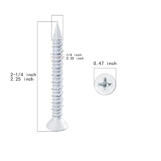 WenSilon(30 PCS) 1/4" x2-1/4 White Concrete Screw Anchor White Flat Head for Anchoring to Masonry, Block or Brick Stucco
