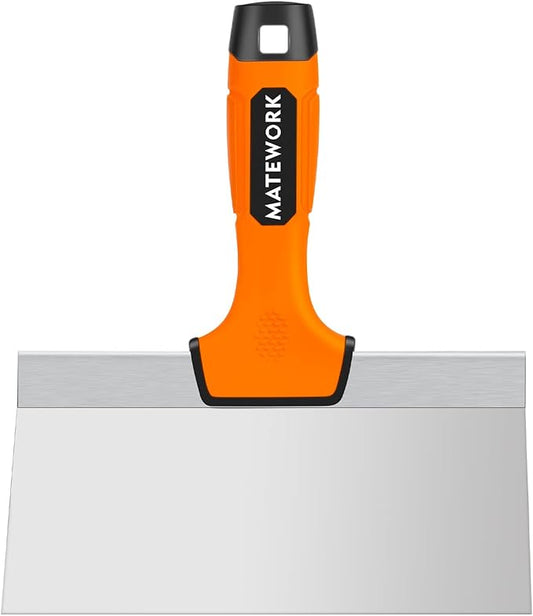 8 Inch Spackle Knife Tools, Putty Knife Scraper, Ergonomic Grip Tapping Knife with Hammer End for Drywall Work