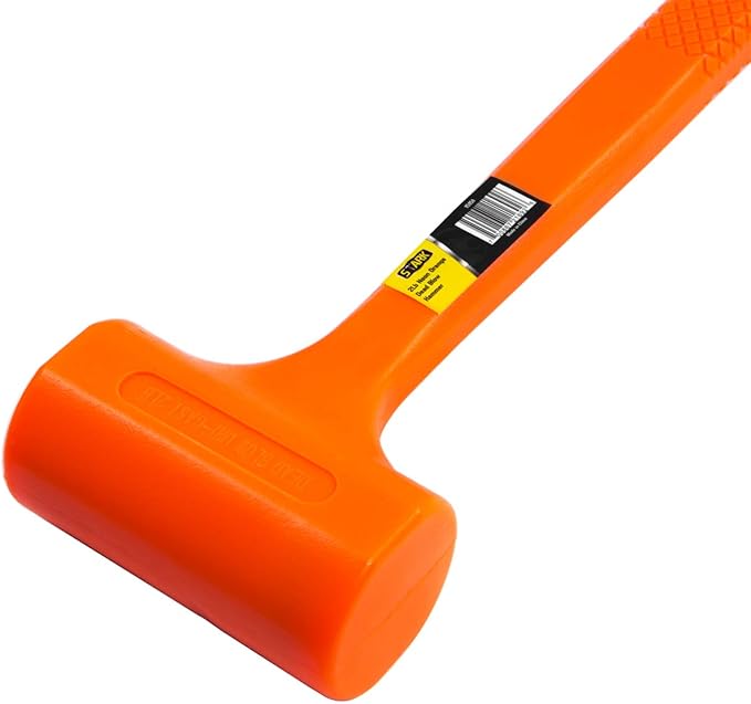 Stark USA 2-Pounds Dead Blow Hammer, 2 lbs Pound Grip Mallet Hammer Handle Spark Rebound Resistant Head, Orange