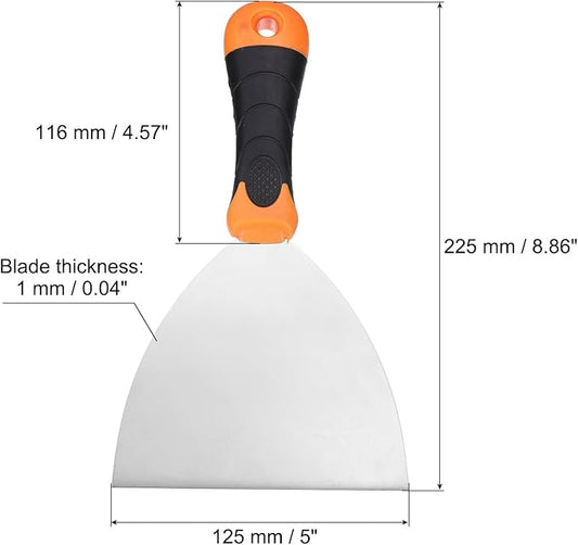 uxcell Putty Knife 5" Stainless Steel Paint Scraper Flexible Drywall Repair Mud Knives for Removing Cement Wallpaper Mud Adhesive Taping