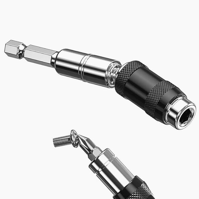 1/4 inch Pivoting Bit Tip Holder, Hex Magnetic Drill Bit Quick Change Drive Guide Drill Bit Holder for Tight Spaces Magnetic Bit Tip Holder