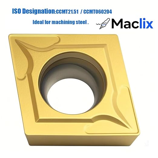 10pcs CCMT060204/CCMT21.51+10pcs DCMT070204/DCMT21.51 Carbide Turning Inserts,TISIN Coating, Replacement Inserts for CNC Lathe,CCMT Inserts, DCMT Inserts, for Lathe Turning