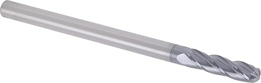 CME 5 pcs Micrograin Carbide End Mills, Ball Nose, TiAlN Coated, 3/8" Mill Diameter, 1 1/2" Length of Cut, 6" Overall Length, 4 Flute, Center Cutting