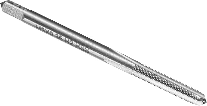 uxcell Hand Plug Tap M3 x 0.35 H2 Metric Thread Plug Style Taps Straight Flute Screw Tapping Threading Tool High Speed Steel HSS6542