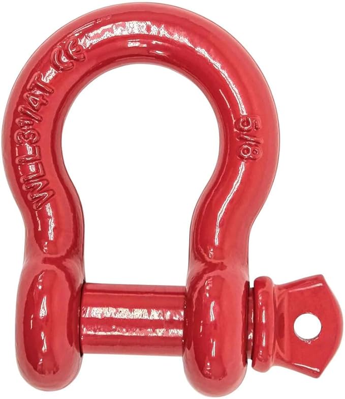 Mytee Products 5/8" Anchor Shackle Forged Carbon Steel w/Alloy Screw Pin WLL 3.25 Tons (6,500 lbs) | Double Rust Protection Heavy Duty D Ring Shackle for Towing, Rigging & Vehicle Recovery