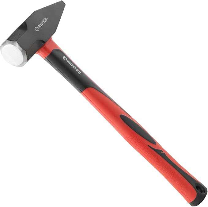 INTERTOOL Black Smith?셲 Hammer | 40 oz (2.5 lbs) Metal Working Tool with Shock Absorbing Anti-Slip Fiberglass Handle HT08-0251