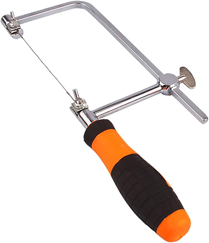 Coping Saw Heavy Duty Metal Woodworking Hand Saw Fast Cutting Non-slip Hacksaw, 5 Replacement Blades Set, For Woodworking Jewelry Plastic Metal Wood Cutting Crafts Making