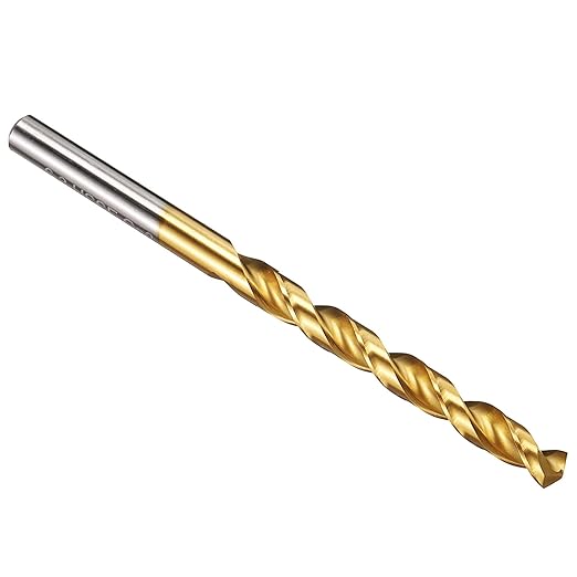 PATIKIL 6.3mm Drill Bit, M42 8% Cobalt High-Speed Steel Jobber Straight Shank 135° Titanium Nitride (TiN) Coated for Hard Metal Stainless Steel - 1 Pack