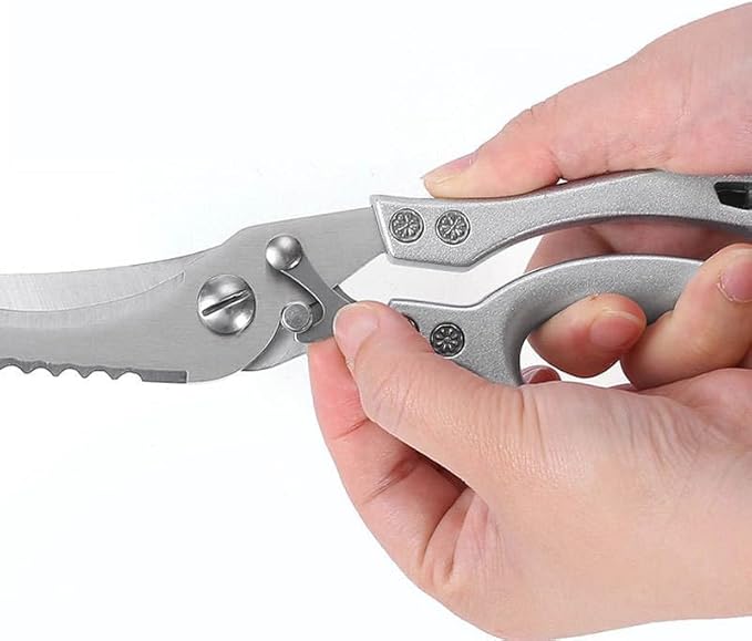 Poultry Shears, Heavy Duty Kitchen Scissors with Non-Slip Handles, Stainless Steel All-Purpose Kitchen Shears for Chicken/Meat/Fish, Seafood Cutting, Dishwasher Safe and Anti-Rust Scissors