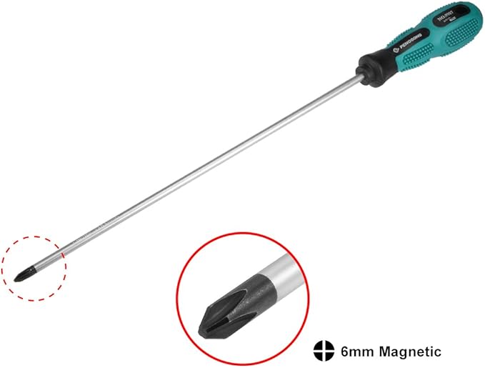 uxcell #2 Phillips Screwdriver 12 Inch Round Shaft Non Slip Comfortable Handle