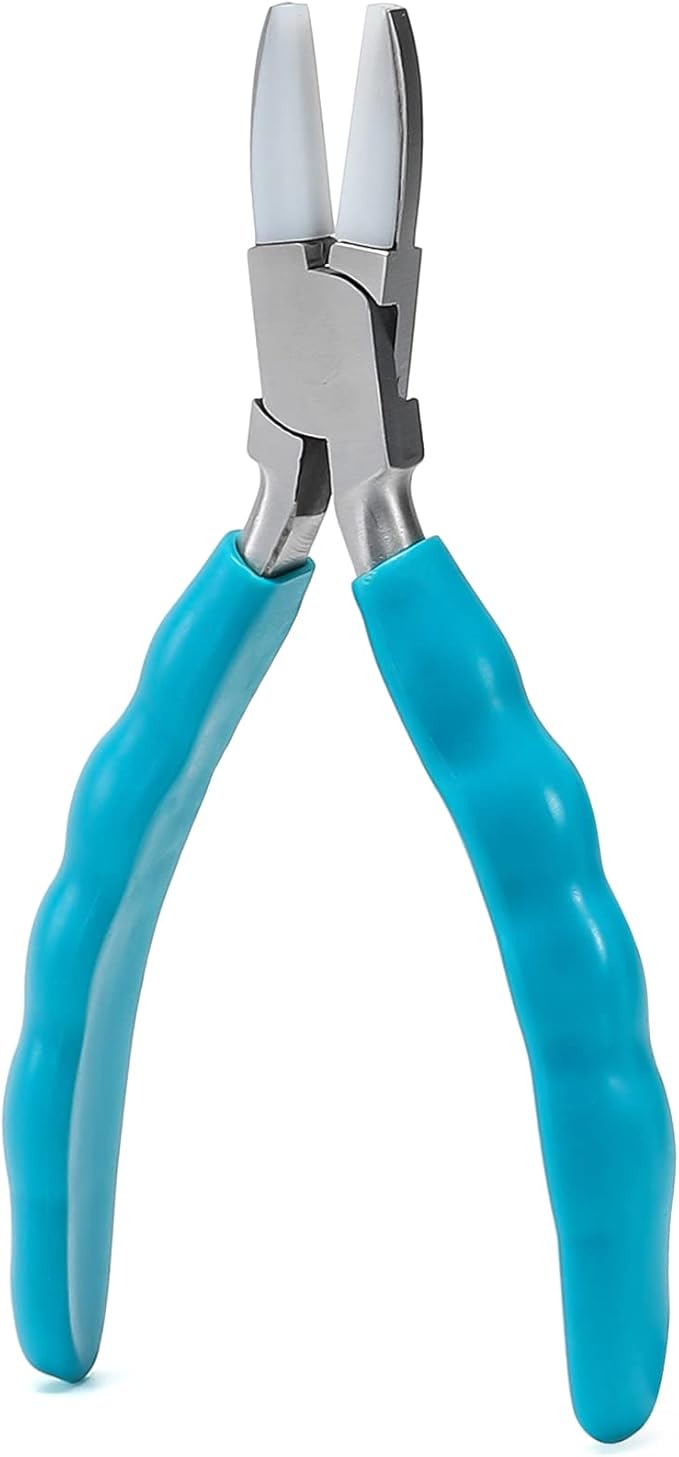 Bolgrona Stainless Steel Adjusting Eyeglasses Leg Tightness Half Round Plier Eyeglass Arms Frame Plier Glasses Repair Parts Tool (Blue)