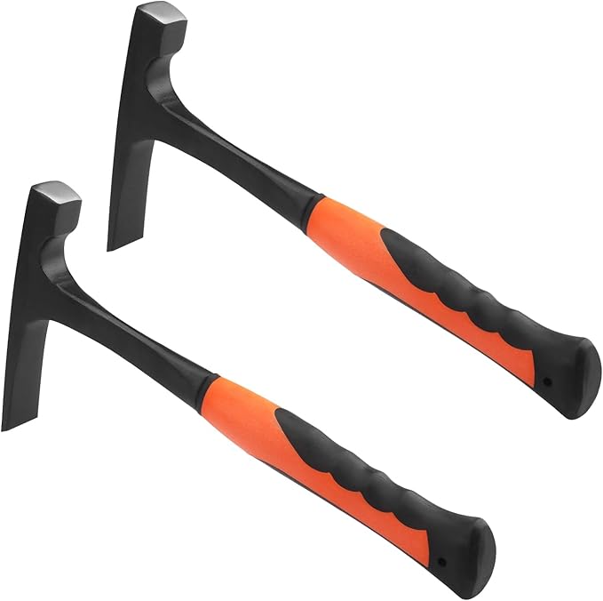 2 Pack 30 oz, brick hammer, Masonry Hammer, All Steel Geologist Hammer, Bricklayer's/Mason's Hammer for Mining, by GENHAKON
