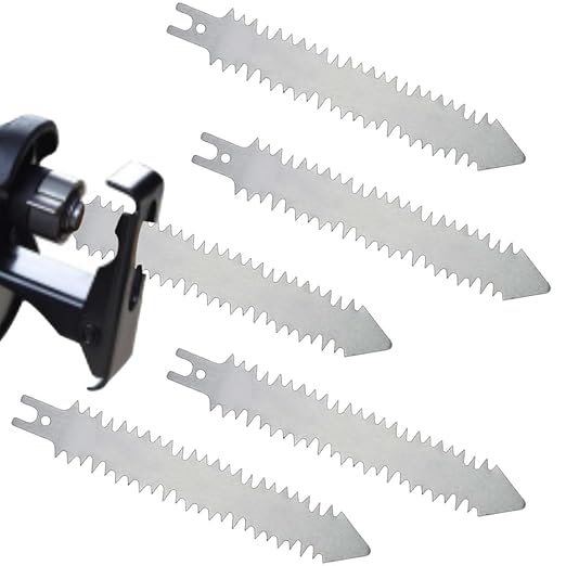 6 Inch Double-Sided Tooth Reciprocating Saw Blades,5TPI Replaceable Blades for Wood Pruning, Japanese Saw Blades Suitable for Tree Cutting (5-Pack)
