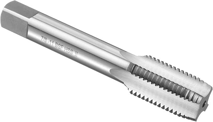 uxcell Hand Plug Tap 7/8"-11 BSF 2B Thread Plug Style Taps Straight Flute Screw Tapping Threading Tool High Speed Steel HSS6542