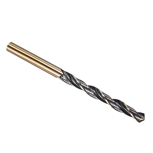 PATIKIL 6.2mm Drill Bit, Jobber Straight Shank 4341 High-Speed Steel 118째 Black and Gold Finish for Medium-Hard Metal Steel Acrylic - 1 Pack