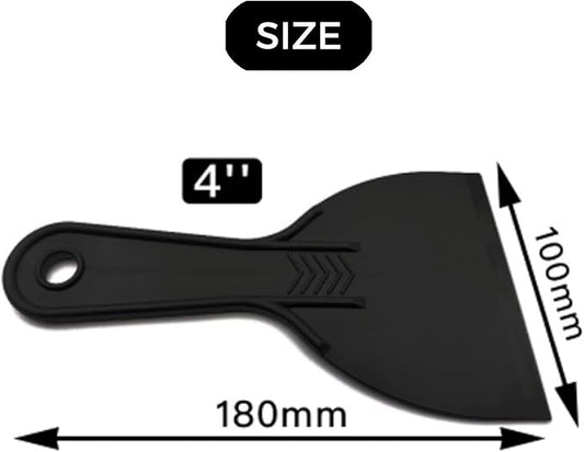 6 Pcs Plastic Putty Knife Set, 4 Inch Flexible Scrapers, Small Paint Scraper for Spackling, 3D Print Removal, Patching, Decal Application & Wall Repair (Black)