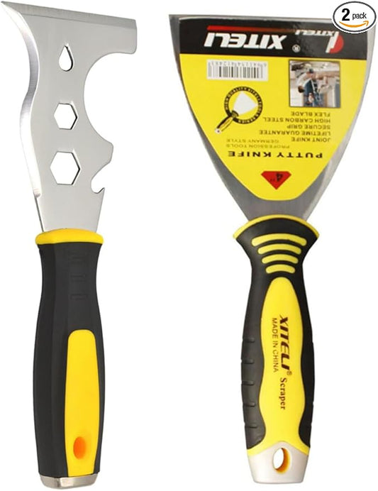 2Pcs Putty Knife Set, Spackle Knife, Paint Scraper, Scraper Tool, Paint Scrapers for Wood,Metal Scraper, Perfect For Repairing Drywall, Removing Wallpaper, Mud, Plaster Scraping