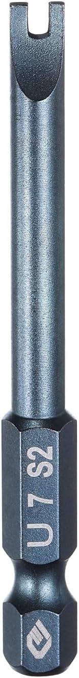 HARFINGTON U-Type Screwdriver Bit 1/4" Hex Shank U7 Magnetic Head 2.6" Length S2 Steel U-Shaped Screw Driver Bit for Repair Work Electric Screwdriver, Blue