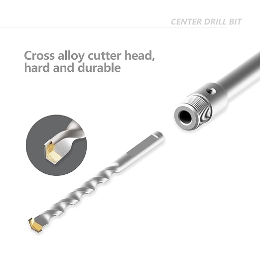 GSTK 160mm 6-9/32" Upgraded SDS Plus Shank Concrete Hole Saw Connecting Rod for Cement Brick Wall Handle